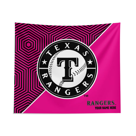 Pixsona Texas Rangers Pink Implosion Tapestry | Personalized | Custom