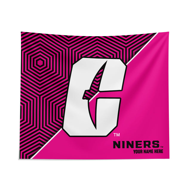 Pixsona North Carolina Charlotte 49ers Pink Implosion Tapestry | Personalized | Custom