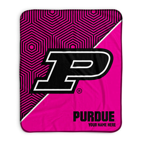 Pixsona Purdue Boilermakers Pink Implosion Pixel Fleece Blanket | Personalized | Custom