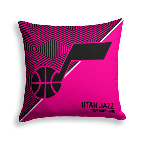 Pixsona Utah Jazz Pink Implosion Throw Pillow | Personalized | Custom