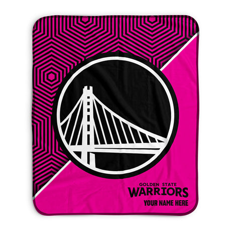 Pixsona Golden State Warriors Pink Implosion Pixel Fleece Blanket | Personalized | Custom