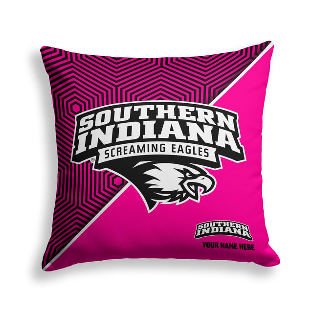 Pixsona Southern Indiana Screaming Eagles Pink Implosion Throw Pillow | Personalized | Custom