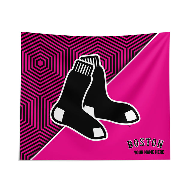 Pixsona Boston Red Sox Pink Implosion Tapestry | Personalized | Custom