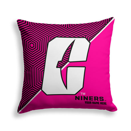 Pixsona North Carolina Charlotte 49ers Pink Implosion Throw Pillow | Personalized | Custom