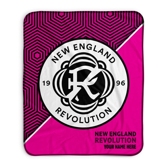 Pixsona New England Revolution Pink Implosion Pixel Fleece Blanket | Personalized | Custom