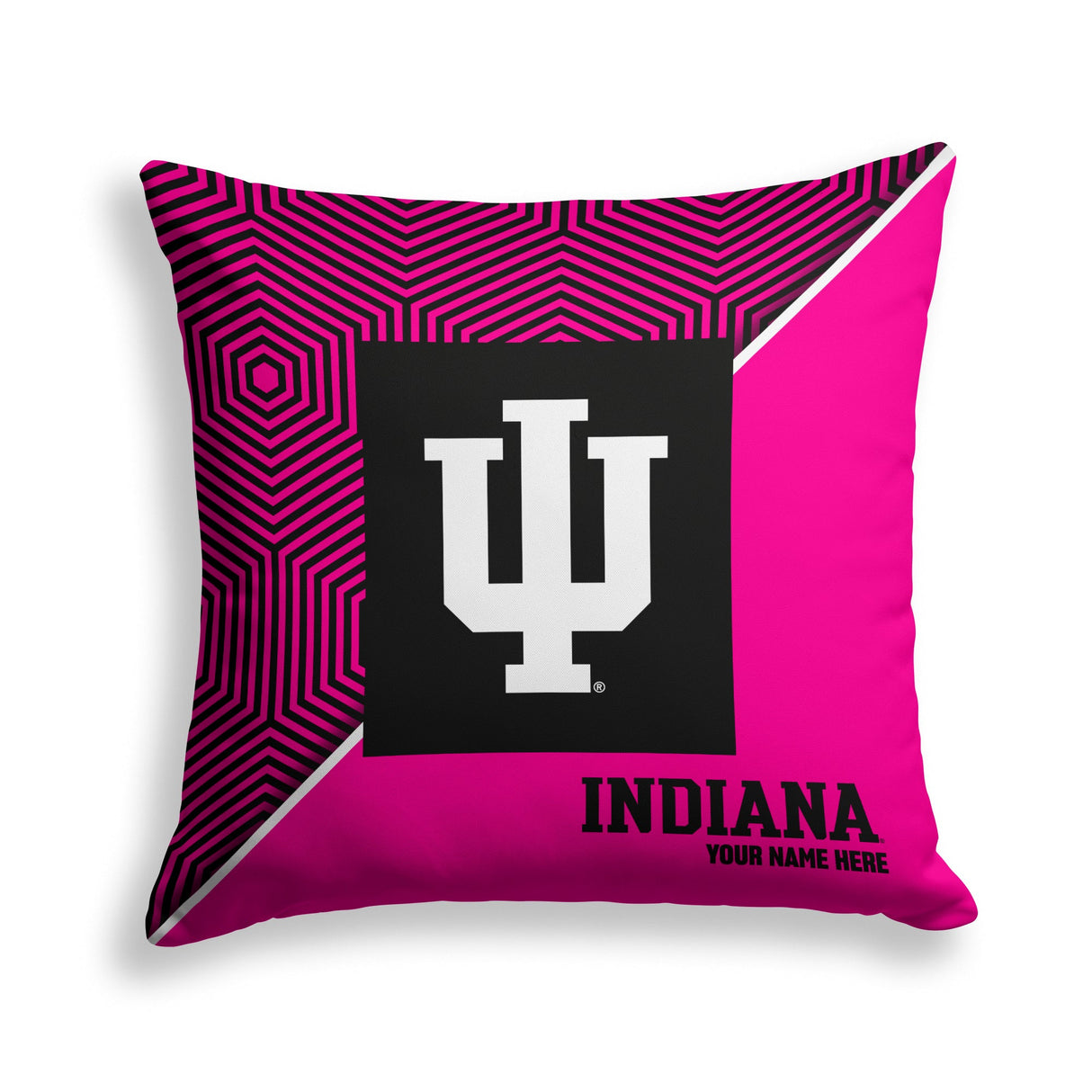 Pixsona Indiana Hoosiers Pink Implosion Throw Pillow | Personalized | Custom