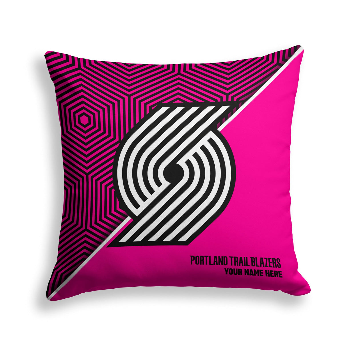 Pixsona Portland Trail Blazers Pink Implosion Throw Pillow | Personalized | Custom