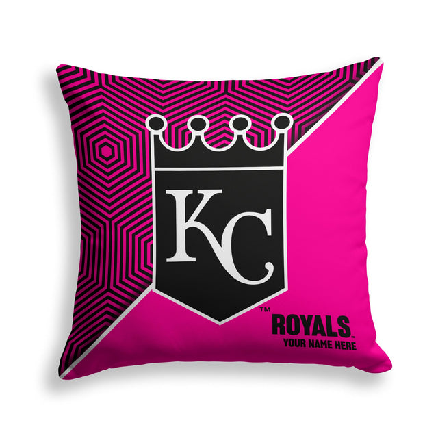 Pixsona Kansas City Royals Pink Implosion Throw Pillow | Personalized | Custom