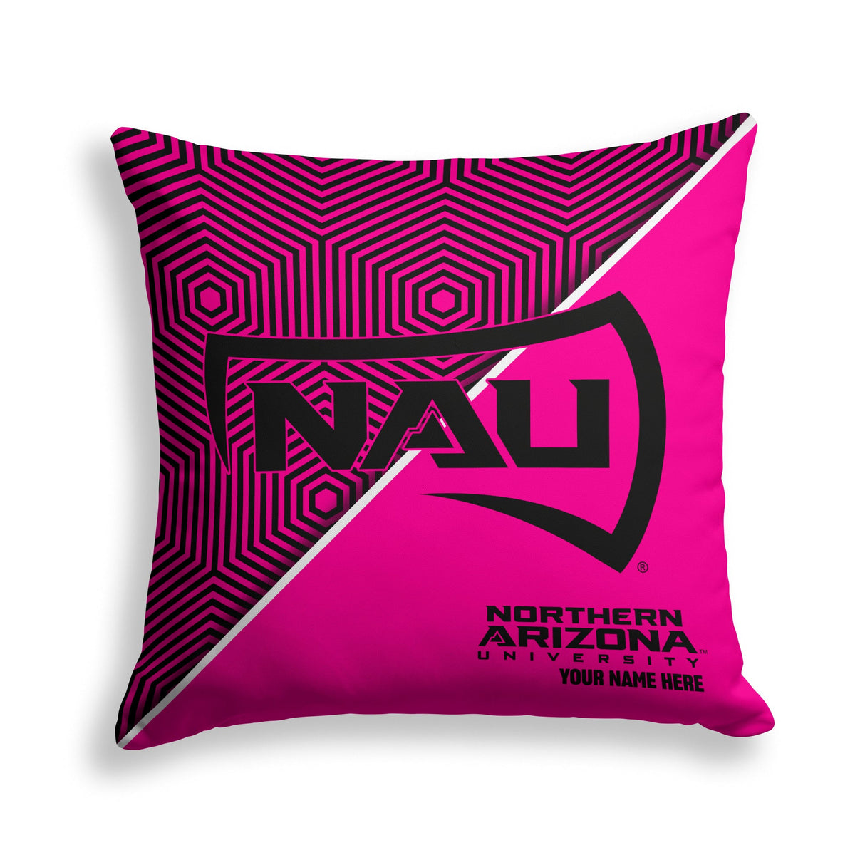 Pixsona Northern Arizona Lumberjacks Pink Implosion Throw Pillow | Personalized | Custom