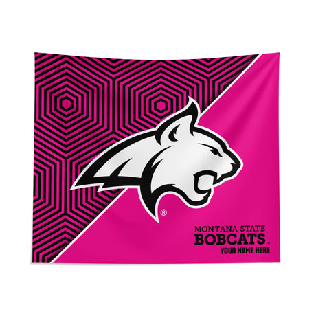 Pixsona Montana State Bobcats Pink Implosion Tapestry | Personalized | Custom