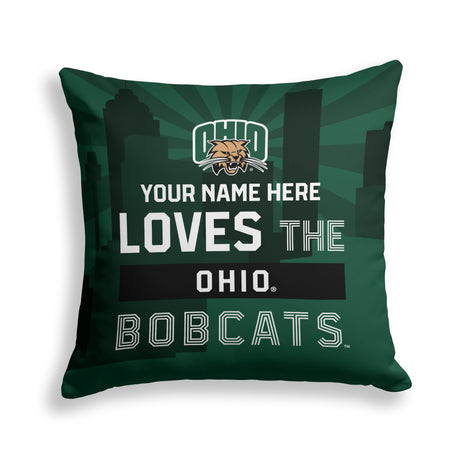 Pixsona Ohio Bobcats Skyline Throw Pillow | Personalized | Custom