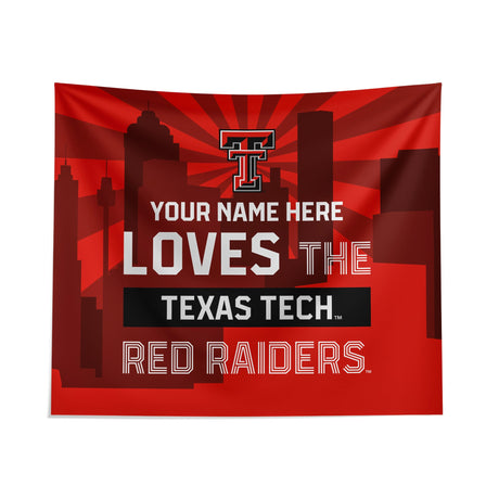 Pixsona Texas Tech Red Raiders Skyline Tapestry | Personalized | Custom