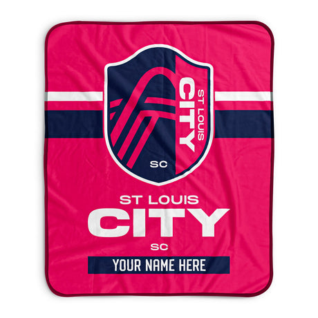 Pixsona St. Louis City SC Stripes Pixel Fleece Blanket | Personalized | Custom