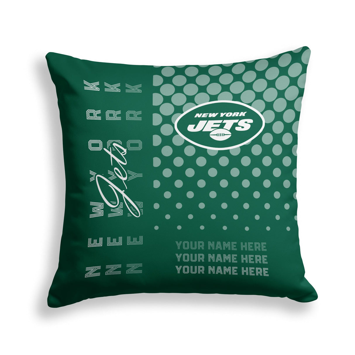 Pixsona New York Jets Halftone Throw Pillow | Personalized | Custom