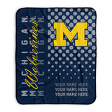 Pixsona Michigan Wolverines Halftone Pixel Fleece Blanket | Personalized | Custom