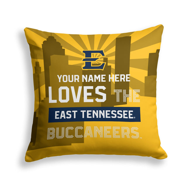 Pixsona East Tennessee Buccaneers Skyline Throw Pillow | Personalized | Custom