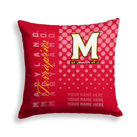 Pixsona Maryland Terrapins Halftone Throw Pillow | Personalized | Custom