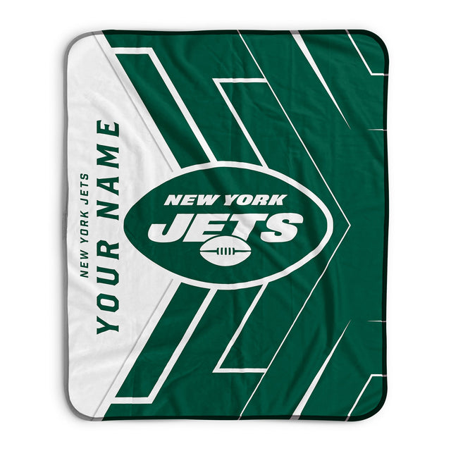 Pixsona New York Jets Glow Pixel Fleece Blanket | Personalized | Custom