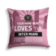 Pixsona Inter Miami FC Skyline Throw Pillow | Personalized | Custom