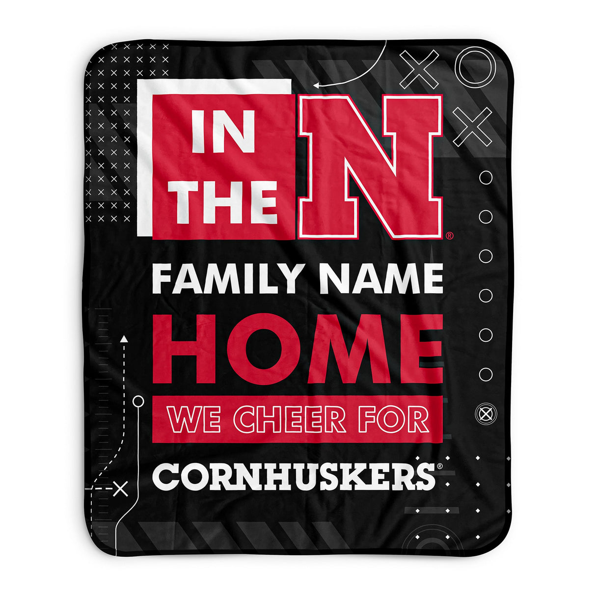 Pixsona Nebraska Huskers Cheer Pixel Fleece Blanket | Personalized | Custom