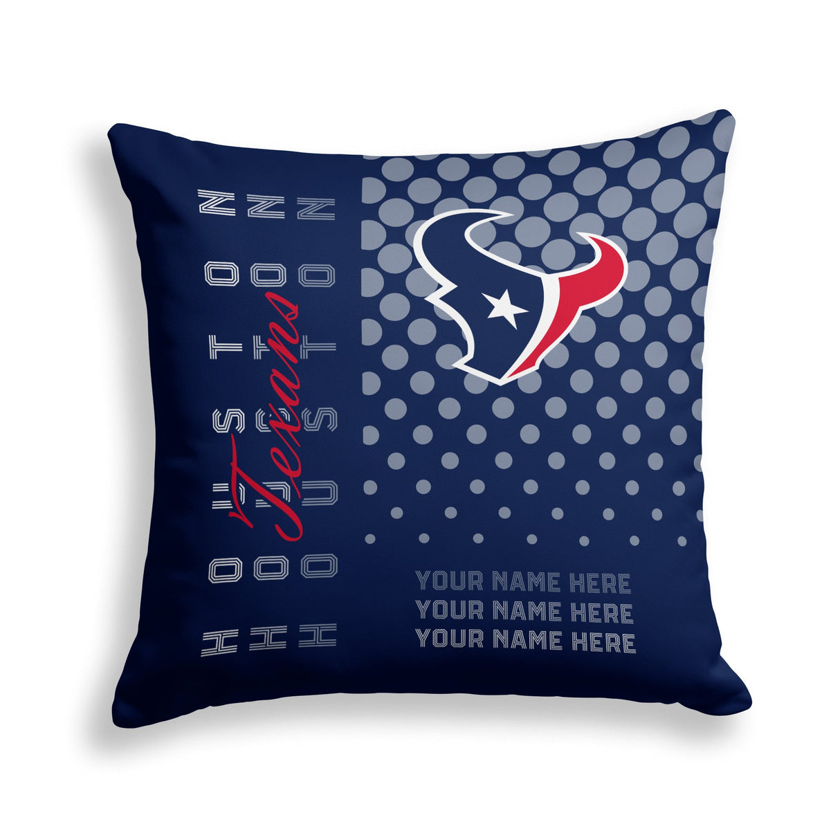 Pixsona Houston Texans Halftone Throw Pillow | Personalized | Custom