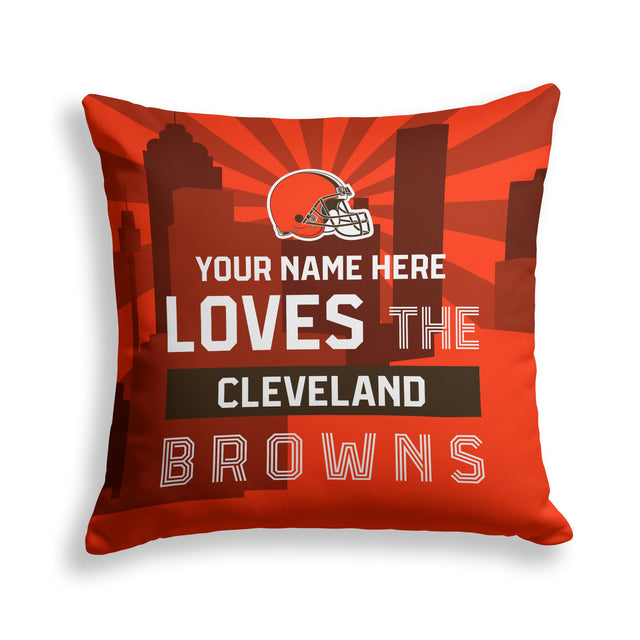 Pixsona Cleveland Browns Skyline Throw Pillow | Personalized | Custom