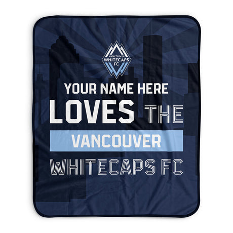 Pixsona Vancouver Whitecaps FC Skyline Pixel Fleece Blanket | Personalized | Custom