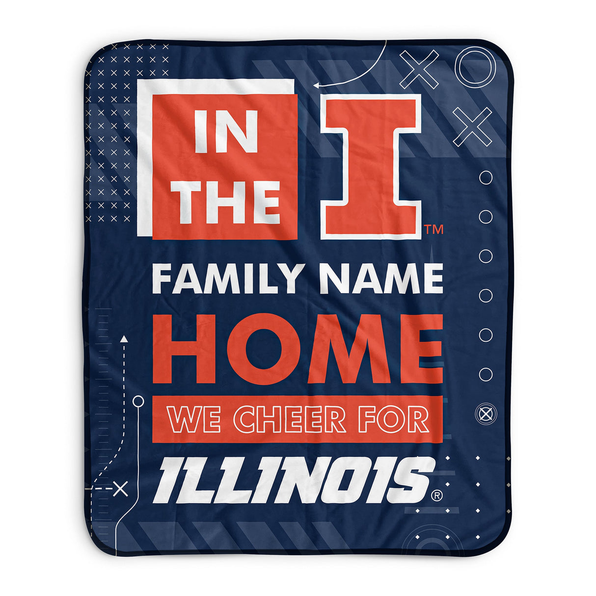 Pixsona Illinois Fighting Illini Cheer Pixel Fleece Blanket | Personalized | Custom