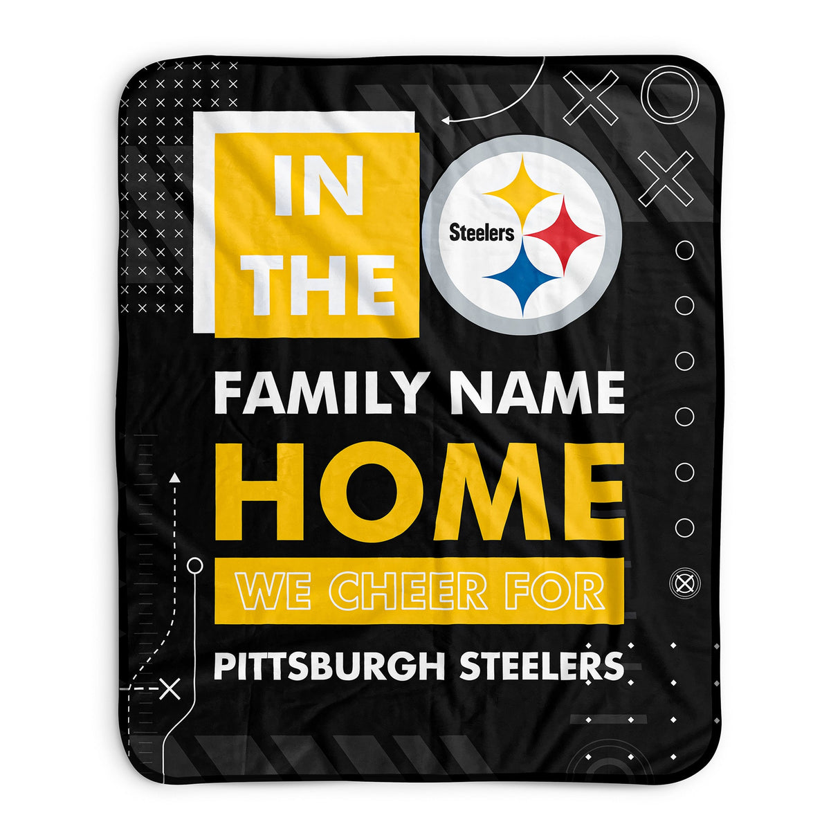 Pixsona Pittsburgh Steelers Cheer Pixel Fleece Blanket | Personalized | Custom