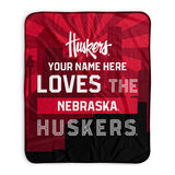 Pixsona Nebraska Huskers Skyline Pixel Fleece Blanket | Personalized | Custom