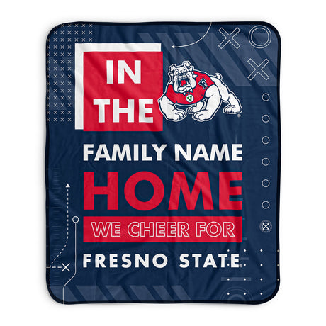 Pixsona Fresno State Bulldogs Cheer Pixel Fleece Blanket | Personalized | Custom