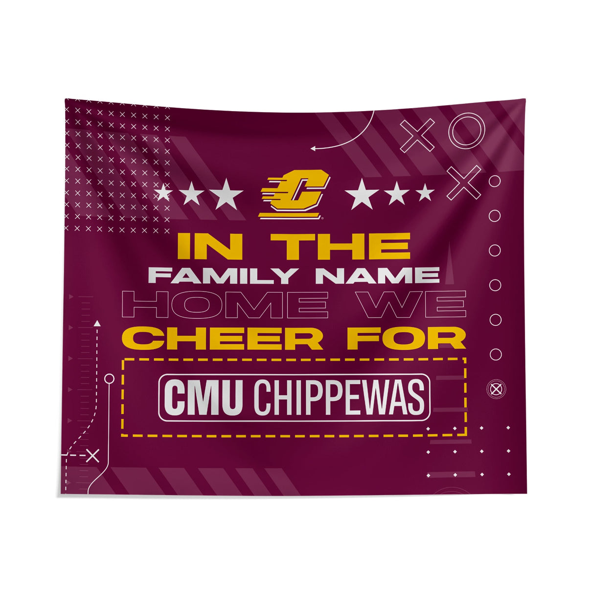 Pixsona Central Michigan Chippewas Cheer Tapestry | Personalized | Custom