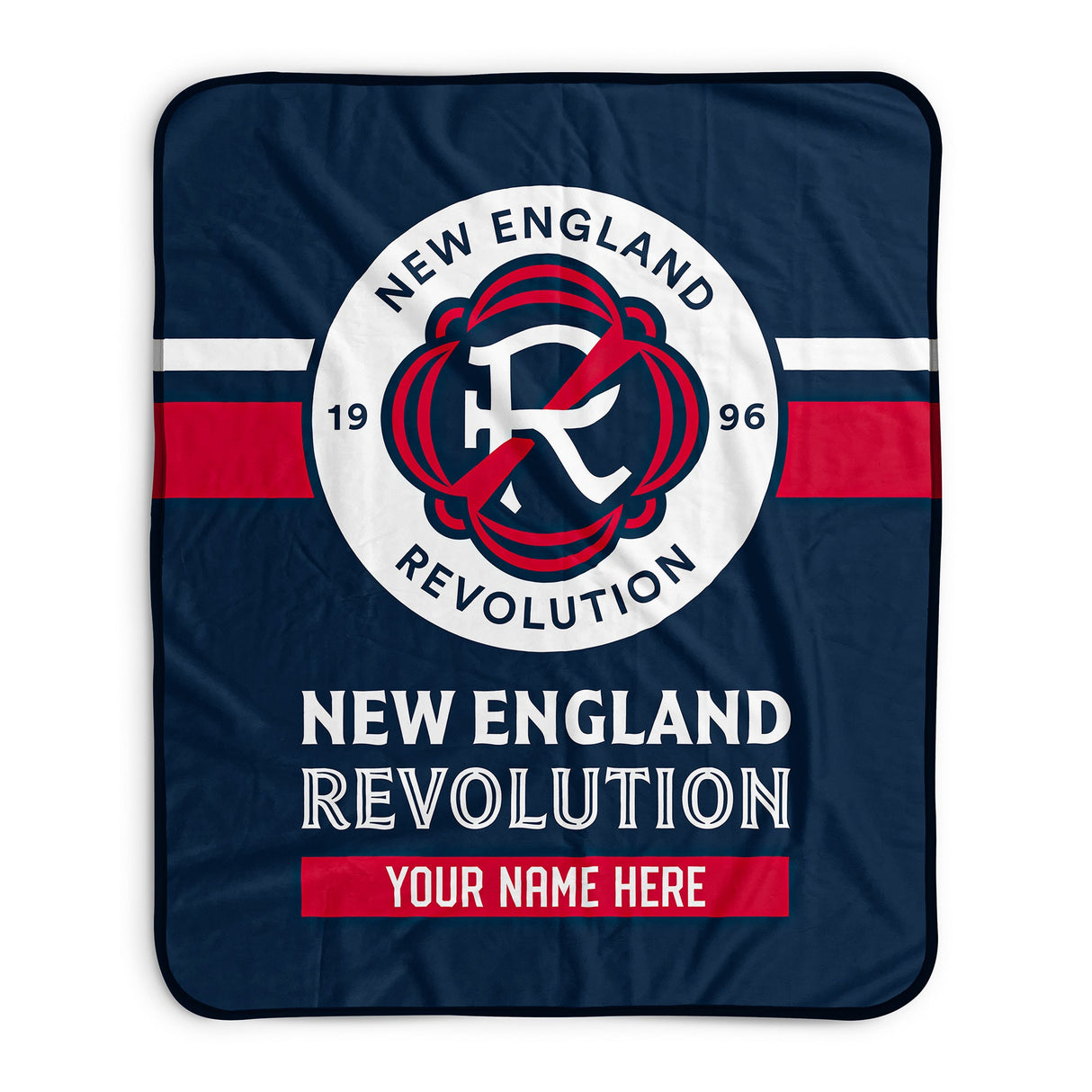 Pixsona New England Revolution Stripes Pixel Fleece Blanket | Personalized | Custom