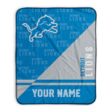 Pixsona Detroit Lions Split Pixel Fleece Blanket | Personalized | Custom