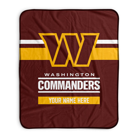 Pixsona Washington Commanders Stripes Pixel Fleece Blanket | Personalized | Custom