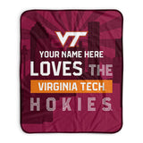 Pixsona Virginia Tech Hokies Skyline Pixel Fleece Blanket | Personalized | Custom