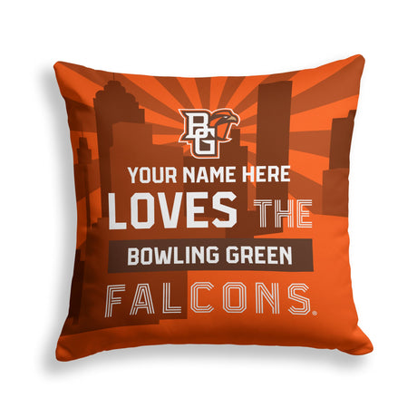 Pixsona Bowling Green Falcons Skyline Throw Pillow | Personalized | Custom