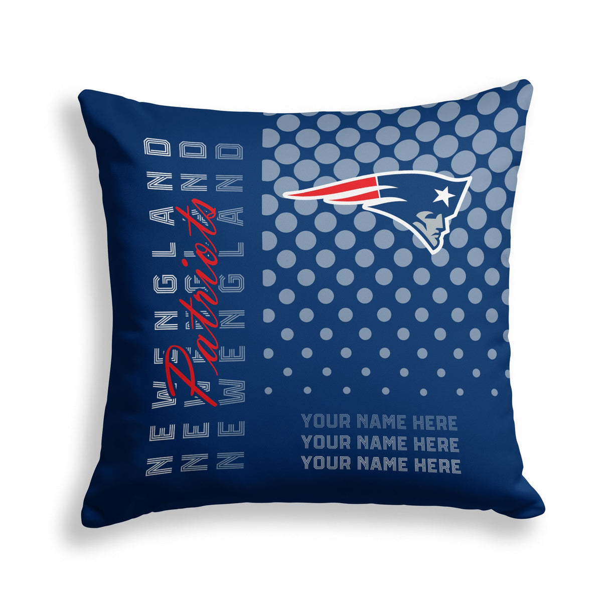 Pixsona New England Patriots Halftone Throw Pillow | Personalized | Custom