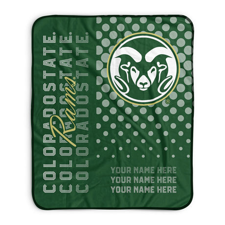 Pixsona Colorado State Rams Halftone Pixel Fleece Blanket | Personalized | Custom