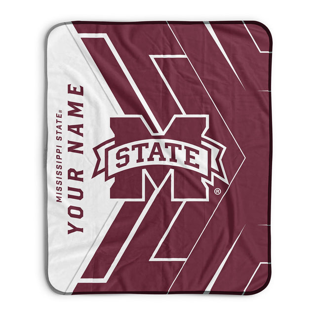 Pixsona Mississippi State Bulldogs Glow Pixel Fleece Blanket | Personalized | Custom