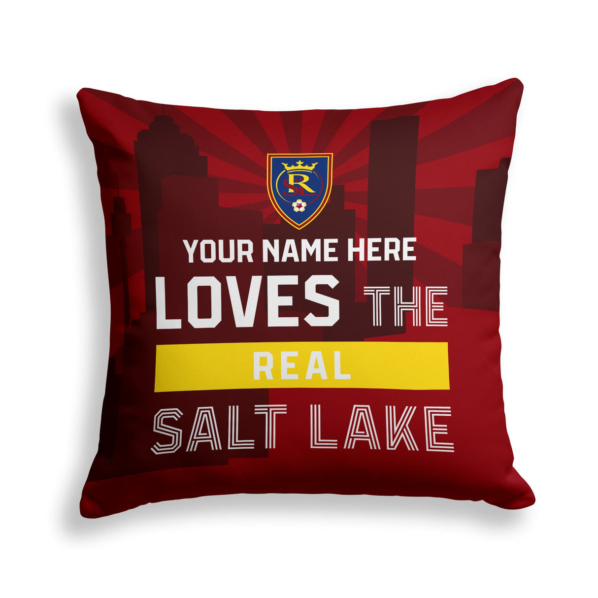 Pixsona Real Salt Lake Skyline Throw Pillow | Personalized | Custom