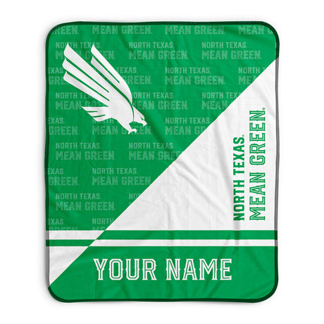 Pixsona North Texas Mean Green Split Pixel Fleece Blanket | Personalized | Custom
