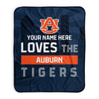 Pixsona Auburn Tigers Skyline Pixel Fleece Blanket | Personalized | Custom