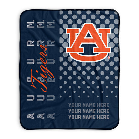 Pixsona Auburn Tigers Halftone Pixel Fleece Blanket | Personalized | Custom
