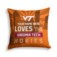 Pixsona Virginia Tech Hokies Skyline Throw Pillow | Personalized | Custom