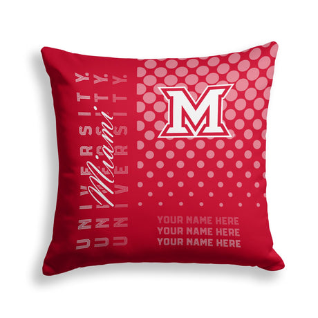 Pixsona Miami University Redhawks Halftone Throw Pillow | Personalized | Custom