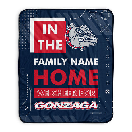 Pixsona Gonzaga Bulldogs Cheer Pixel Fleece Blanket | Personalized | Custom