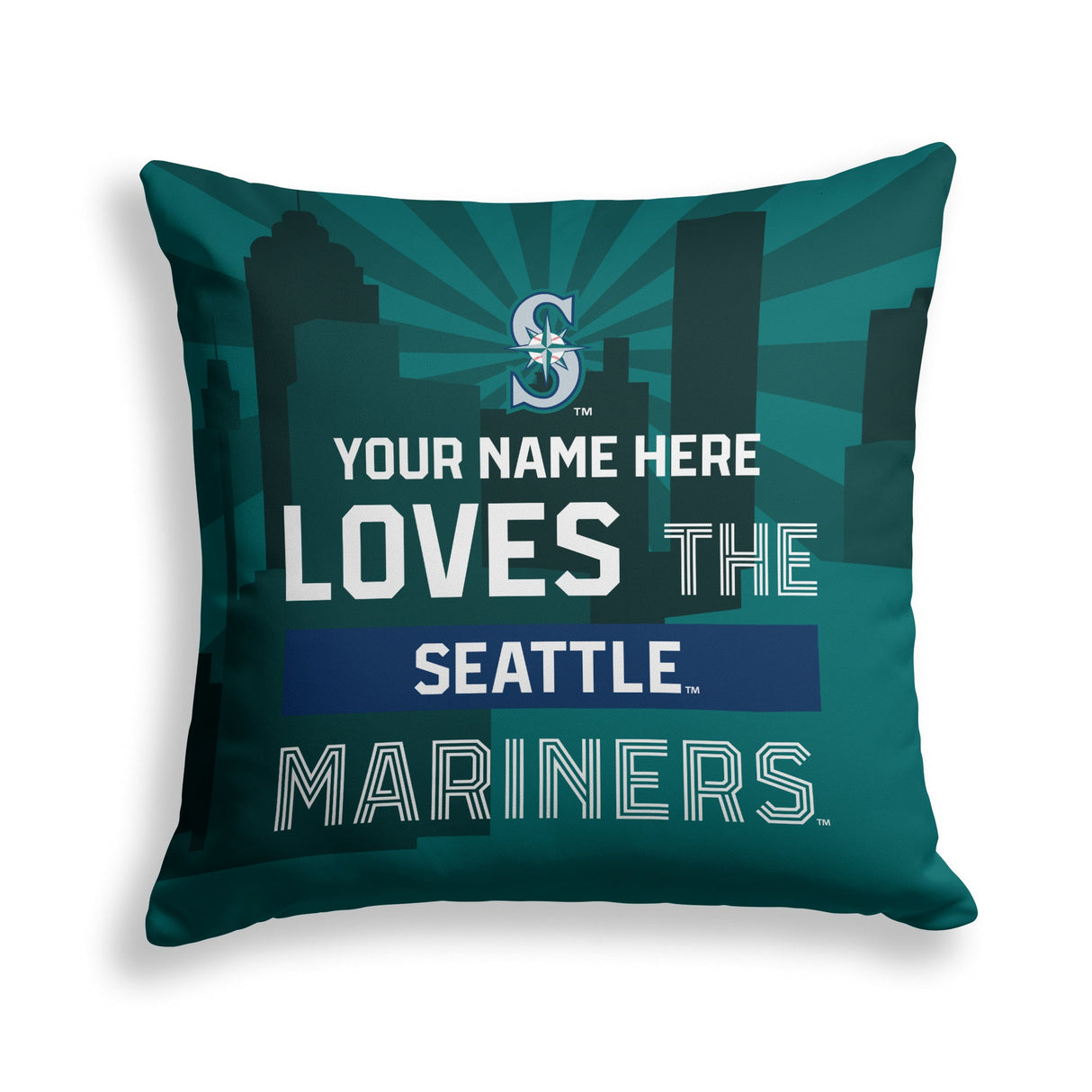 Pixsona Seattle Mariners Skyline Throw Pillow | Personalized | Custom