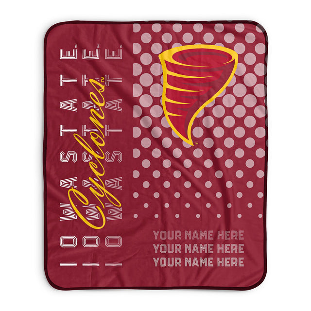 Pixsona Iowa State Cyclones Halftone Pixel Fleece Blanket | Personalized | Custom