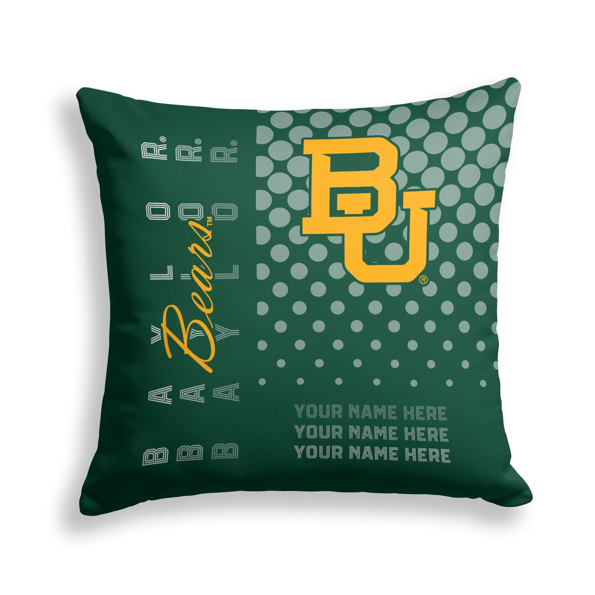 Pixsona Baylor Bears Halftone Throw Pillow | Personalized | Custom